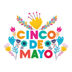 cinco de mayo label isolated icon