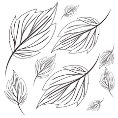 Sticker - pattern of branch and leaf icon