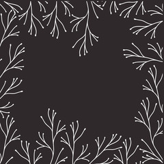 Poster - pattern plants and herbs isolated icon