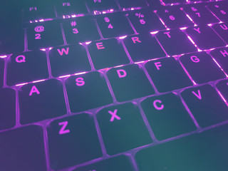Keyboard backlight. Technology and web concept background