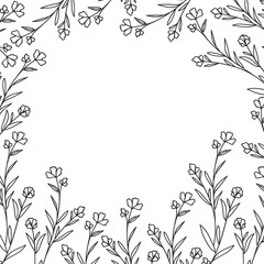 Poster - frame with flowers isolated icon