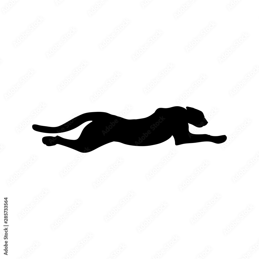 Fastest cheetah jumping logo simple flat icon logo design template inspiration