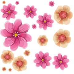 Poster - pattern of flowers isolated icon