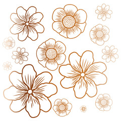 Poster - pattern of flowers isolated icon