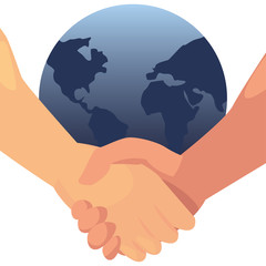 Poster - handshake icon flat design image