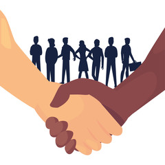 Poster - handshake icon flat design image