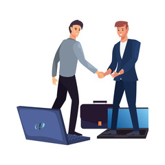 Poster - handshake icon flat design image