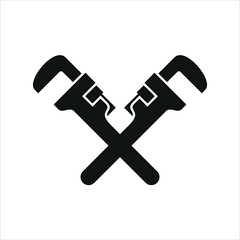 Canvas Print - vector plumbing company logo. wrench icon.