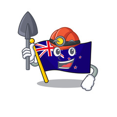 Poster - Miner flag new zealand with cartoon shape