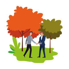 Poster - handshake icon flat design image