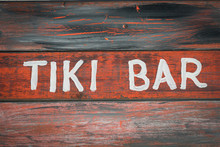Image Of Hand Painted Tiki Bar Sign