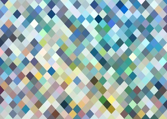 Sticker - Pixel pattern. Blue yellow green pied mosaic background.