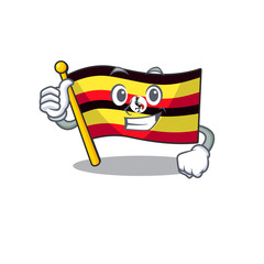 Poster - Thumbs up flag uganda in the mascot shape