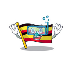 Poster - Diving flag uganda in the mascot shape