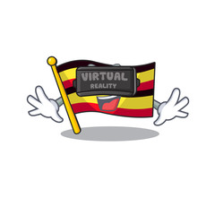 Sticker - Virtual reality flag uganda isolated in the cartoon