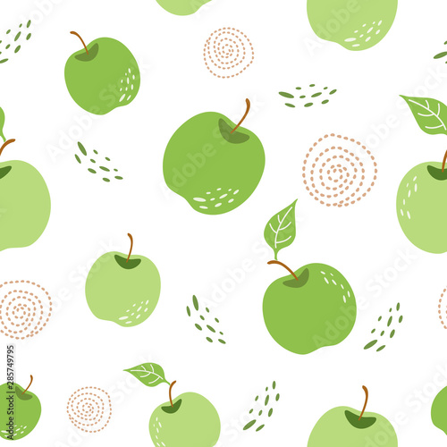 green-apple-pattern-seamless-repeating-background-with-hand-drawn-apples-in-white-background-vector