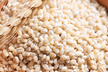 Wall Mural - Raw peeled barley grains  (Hordeum vulgare)