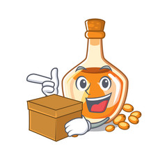 Poster - With box sea buckthorn oil isolated on mascot