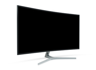 Aufkleber - Side view of curved monitor computer 3D rendering
