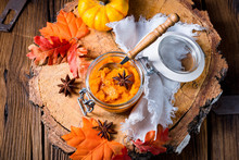 An Autumnal Rustic Canned Pumpkin,