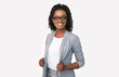 © Prostock-studio - Confident African American Business Lady Smiling At Camera, White Background