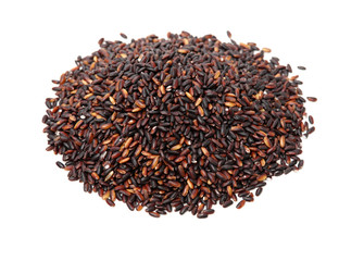 Wall Mural - Black glutinous rice (black sticky rice,black rice) on white background