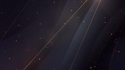 Wall Mural - Dark Polygon Golden Lines and Particles 4K