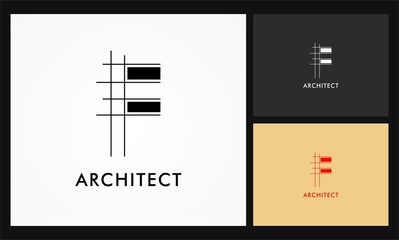 Canvas Print - f architect vector logo