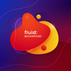 Fototapete - Liquid abstract geometric badge background. Colorful gradient fluid dynamic shape vector illustration for social media poster banner template