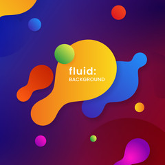 Fototapete - Liquid abstract geometric badge background. Colorful gradient fluid dynamic shape vector illustration for social media poster banner template