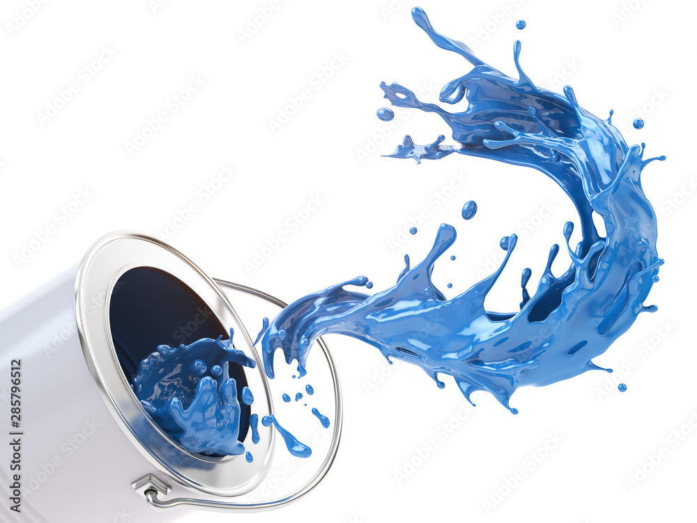 Paint Splash In Form Of Question Mark And Paint Can Choice Of Color