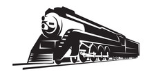 Vector Template With A Locomotive, Vintage Train