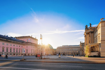 Sticker - Sunset at Humboldt University and Street in German Mitte Berlin