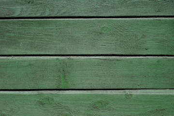 Vintage green wood panel. Old green wooden texture.