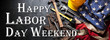 © Leigh Prather - Happy Labor day background with construction and manufacturing tools with patriotic US, USA, American flag background - Happy Labor Day Weekend