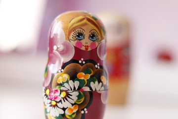 Wall Mural - A beautiful view of Russian Matryoshka dolls in a colorful background