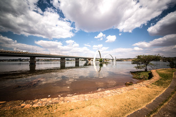 Wall Mural - A beautiful view of JK Bridge in Brasilia, Brazil