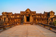 Entrance building of Angkor Wat at sunset, Siem Reap, Cambodia.