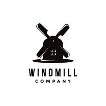 Minimalist Windmill Logo Icon Vector Template On White Background