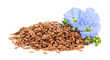 heap of flax seeds and flowers