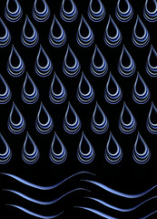 Wall Mural - Water drop shape paper sheets
