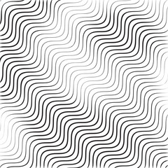 Poster - monochrome wavy texture isolated on white background. stripe wavy lines. vector illustration