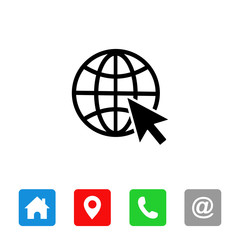 Poster - globe go to web icon. vector design. symbol for web.
