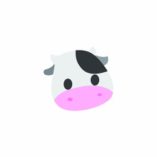 Avatar Of A Cow On A White Background, Cartoon Cow Logo Vector Mascot Character Avatar Download