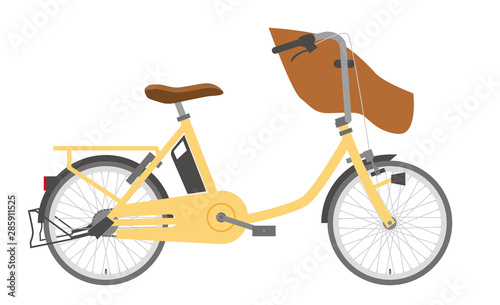 電動アシスト自転車のイラスト 黄色 二人乗り 横向き ママチャリ 実用自転車 ィバイク Adobe Stock でこのストックベクターを購入して 類似のベクターをさらに検索 Adobe Stock