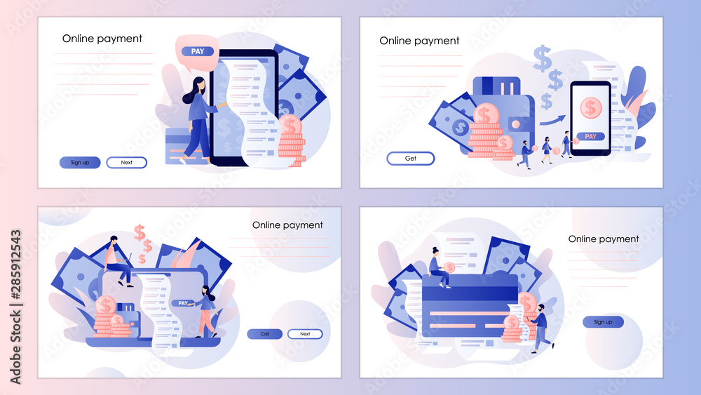 Online payment concept. Digital bill. Screen template for mobile smart ...