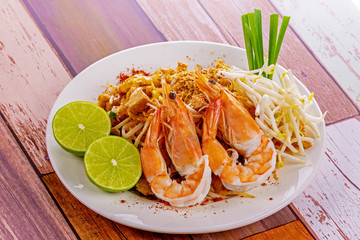 Padthai with shrimp tasty food