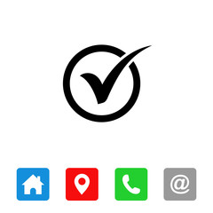 Poster - Check mark icon symbols vector.  symbol for website Computer and mobile vector.