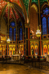 Wall Mural - Precious decoration and stained glasses in the apse of Bayonne Cathedral (Cathedral Sainte-Marie), France