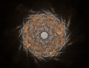 Poster - Computer generated fractal artwork for creative design, art and entertainment. Background with rotating spheres.